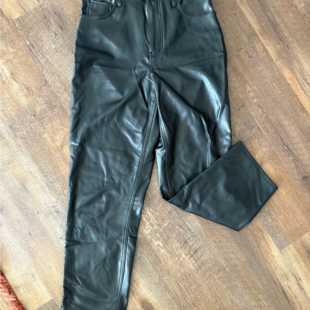 Black Vegan Leather Pants